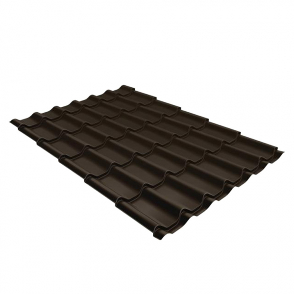 Металлочерепица 1,18х2,25 м 0,5 мм Grand Line Классик темно-коричневая RR 32 rooftop matte